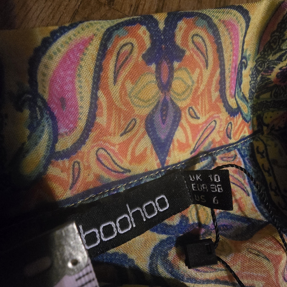 Boohoo Multicolor Patterned Swim Coverup - Picture 6 of 8